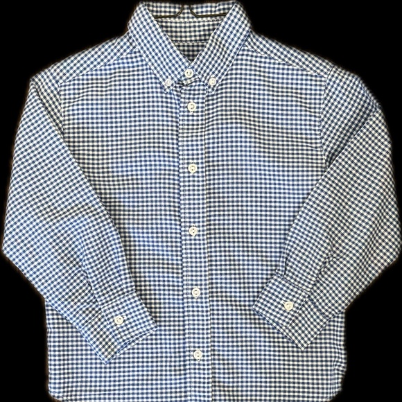 Kelly's Kids Boys Dress Shirt Blue Check Size 6-7 - Picture 1 of 4